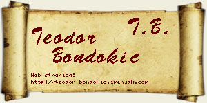 Teodor Bondokić vizit kartica